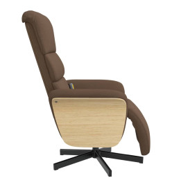 Fauteuil inclinable de massage avec repose-pieds marron tissu