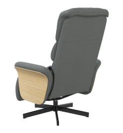 Fauteuil inclinable de massage et repose-pieds gris foncé tissu