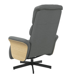 Fauteuil inclinable avec repose-pieds gris foncé tissu