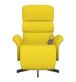 Fauteuil inclinable de massage repose-pieds jaune clair tissu