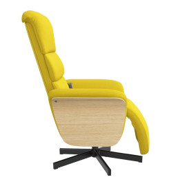 Fauteuil inclinable de massage repose-pieds jaune clair tissu