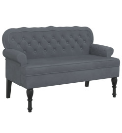 Banc avec dossier gris foncé 119,5x64,5x75 cm velours