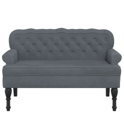 Banc avec dossier gris foncé 119,5x64,5x75 cm velours