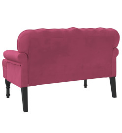 Banc avec dossier bordeaux 119,5x64,5x75 cm velours