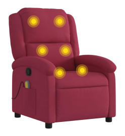 Fauteuil de massage inclinable rouge bordeaux velours