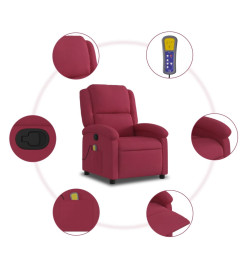 Fauteuil de massage inclinable rouge bordeaux velours