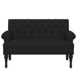 Banc avec dossier noir 120x62x75,5 cm tissu