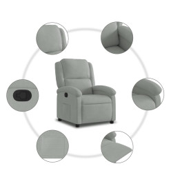 Fauteuil inclinable gris clair velours