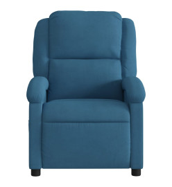 Fauteuil inclinable de massage bleu velours