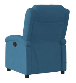 Fauteuil inclinable de massage bleu velours