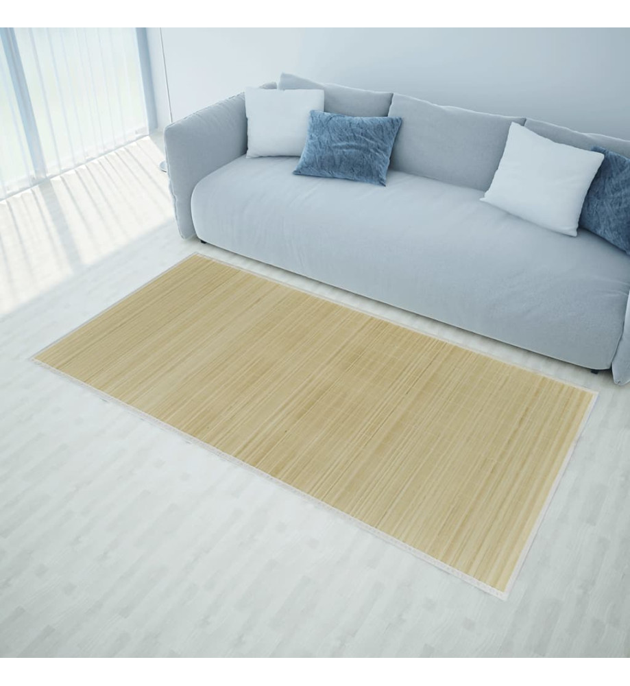 Tapis en bambou naturel à latte rectangulaire 80 x 300 cm