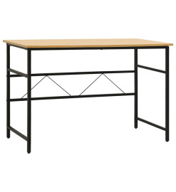 Bureau d'ordinateur Noir/chêne clair 105x55x72 cm MDF et métal