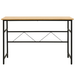 Bureau d'ordinateur Noir/chêne clair 105x55x72 cm MDF et métal