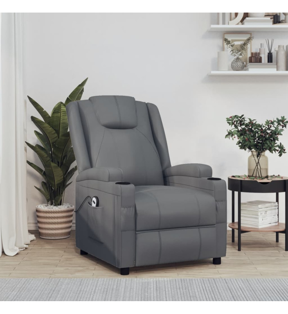 Fauteuil Anthracite Similicuir