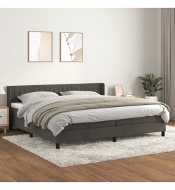 Lit à sommier tapissier et matelas Gris foncé 200x200cm Velours