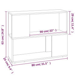 Bibliothèque/Séparateur de pièce Chêne marron 80x24x63 cm