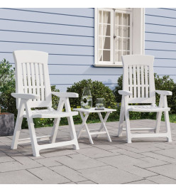 Chaises inclinables de jardin 2 pcs blanc PP