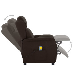 Fauteuil de massage Marron foncé Tissu