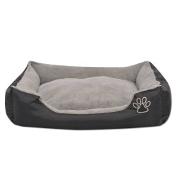 Lit pour chiens avec coussin rembourré Taille L Noir