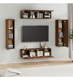 Ensemble de meubles TV 6 pcs Chêne marron Bois d'ingénierie