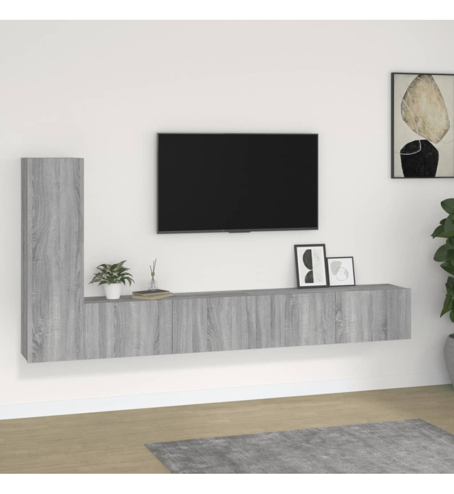 Ensemble de meubles TV 3 pcs Sonoma gris Bois d'ingénierie