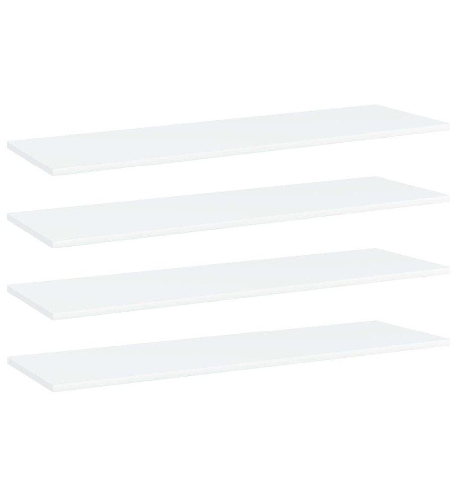 Panneaux de bibliothèque 4 pcs Blanc 100x30x1,5 cm Aggloméré