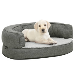 Matelas de lit ergonomique de chien 60x42 cm Polaire aspect lin