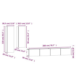 Ensemble de meubles TV 4 pcs Chêne marron Bois d'ingénierie