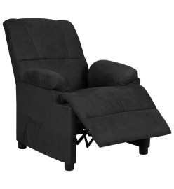 Fauteuil inclinable électrique Noir Similicuir daim