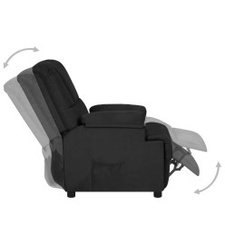 Fauteuil inclinable électrique Noir Similicuir daim