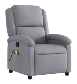 Fauteuil de massage inclinable Gris clair Tissu