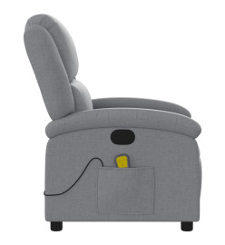 Fauteuil de massage inclinable Gris clair Tissu