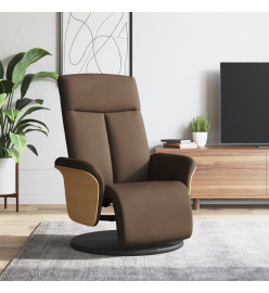 Fauteuil inclinable avec repose-pieds marron tissu