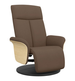 Fauteuil inclinable avec repose-pieds marron tissu