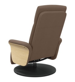 Fauteuil inclinable avec repose-pieds marron tissu