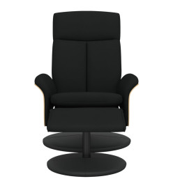 Fauteuil inclinable avec repose-pied noir tissu