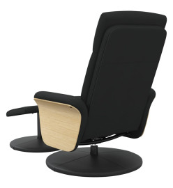 Fauteuil inclinable avec repose-pied noir tissu