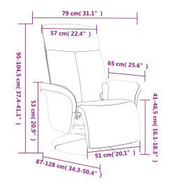 Fauteuil inclinable de massage avec repose-pieds crème tissu