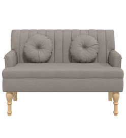 Banc avec coussins taupe 113x64,5x75,5 cm tissu