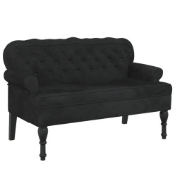 Banc avec dossier noir 119,5x64,5x75 cm velours