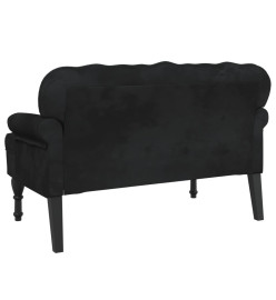 Banc avec dossier noir 119,5x64,5x75 cm velours