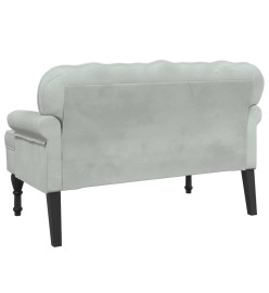 Banc avec dossier gris clair 119,5x64,5x75 cm velours