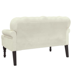 Banc avec dossier crème 119,5x64,5x75 cm velours