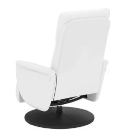 Fauteuil inclinable de massage repose-pieds blanc similicuir