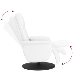 Fauteuil inclinable de massage repose-pieds blanc similicuir