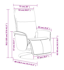 Fauteuil inclinable de massage repose-pieds blanc similicuir