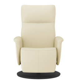 Fauteuil inclinable avec repose-pieds crème similicuir