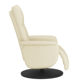 Fauteuil inclinable avec repose-pieds crème similicuir