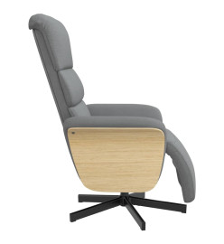 Fauteuil inclinable avec repose-pieds gris clair tissu