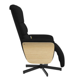 Fauteuil inclinable de massage avec repose-pieds noir tissu